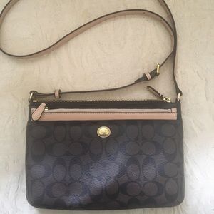 Coach cross body bag with small pouch